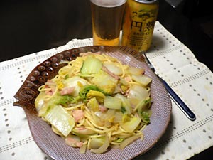 白菜のパスタ